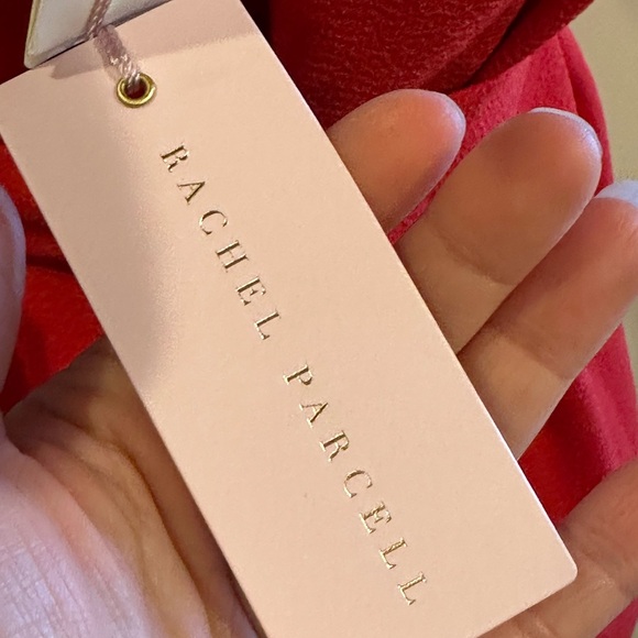 Rachel Parcell Barbados Red Midi Short Sleeves Button Down. Tie In Front Sz M. - Picture 9 of 16